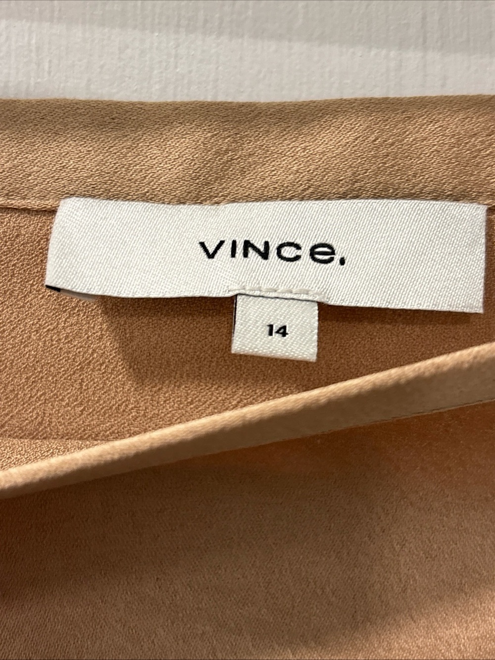 Vince Women’s Mixed Media Panel Asymmetrical Skirt Size 14 Gold Satin NWOT - Picture 7 of 11